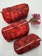 Set of 3 Pouches With A Waterproof Lining, Perfect For Cosmetics