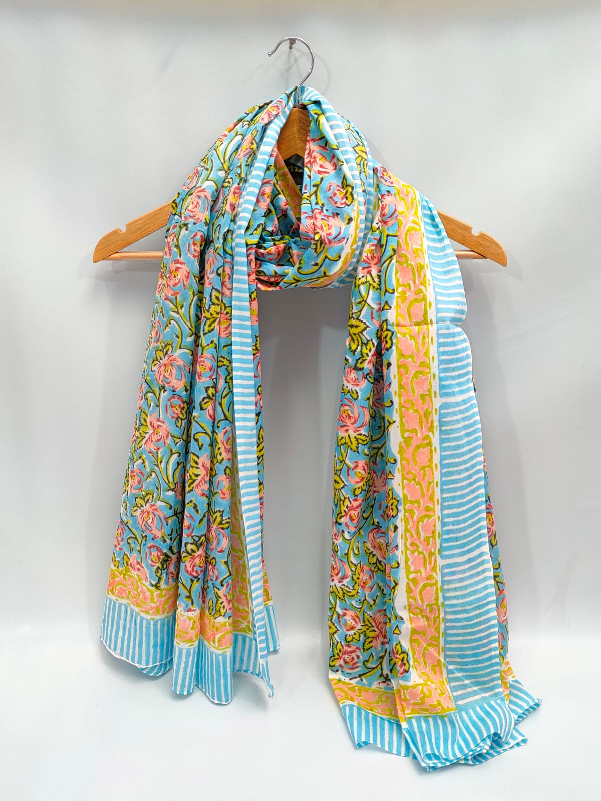 2 meter cotton Stole Dupatta Hand block printed