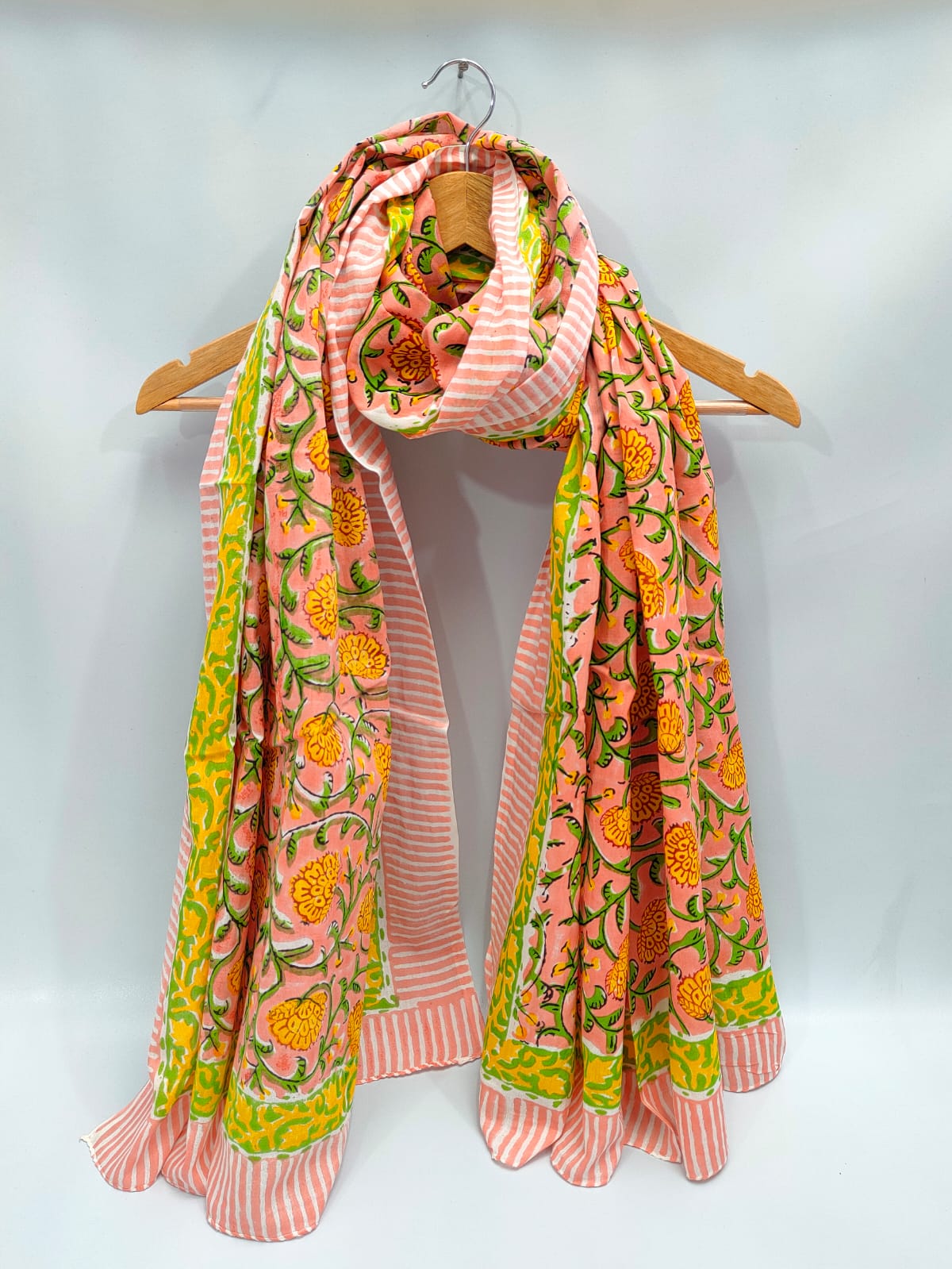 2 meter cotton Stole Dupatta Hand block printed