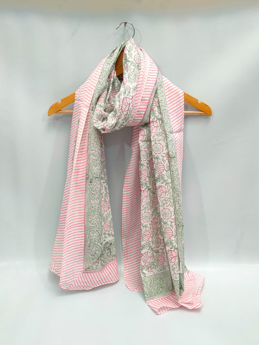 2 meter cotton Stole Dupatta Hand block printed