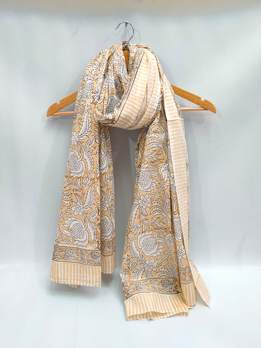 2 meter cotton Stole Dupatta Hand block printed