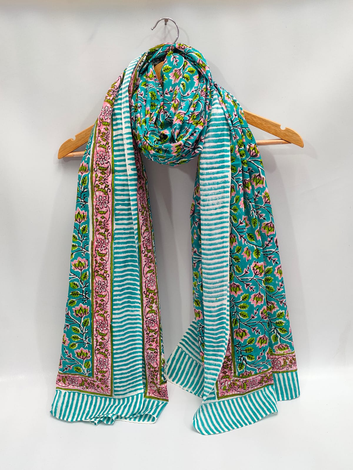 2 meter cotton Stole Dupatta Hand block printed