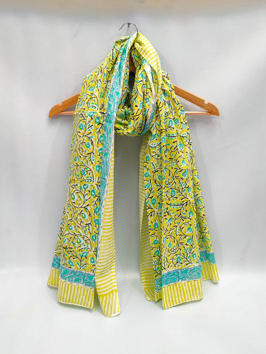 2 meter cotton Stole Dupatta Hand block printed