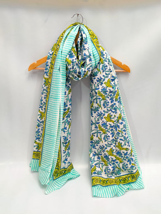 2 meter cotton Stole Dupatta Hand block printed