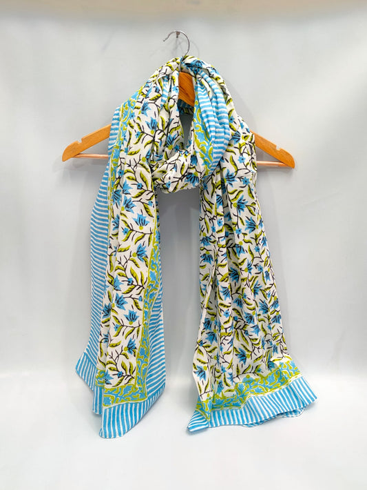 2 meter cotton Stole Dupatta Hand block printed