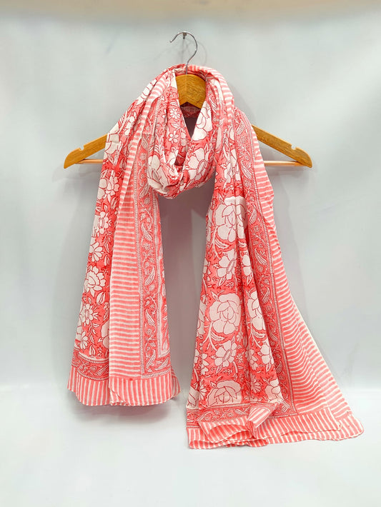 2 meter cotton Stole Dupatta Hand block printed