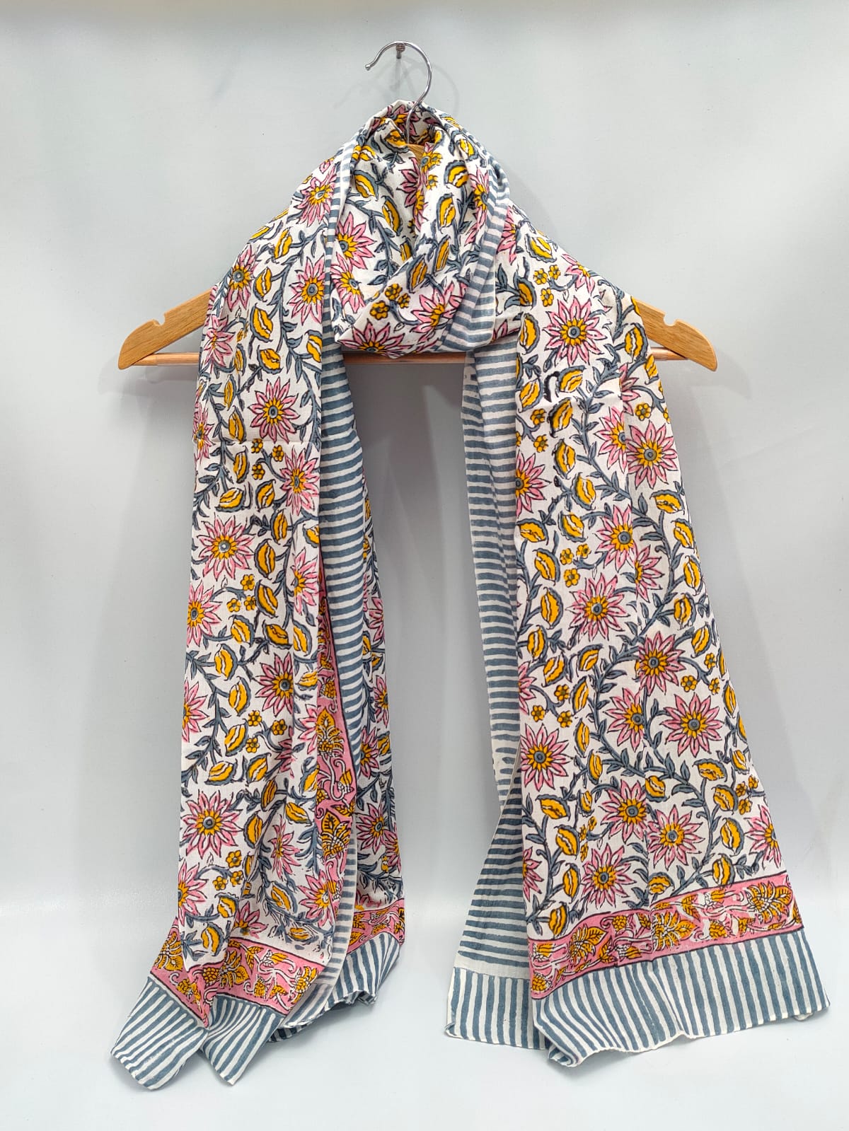 2 meter cotton Stole Dupatta Hand block printed