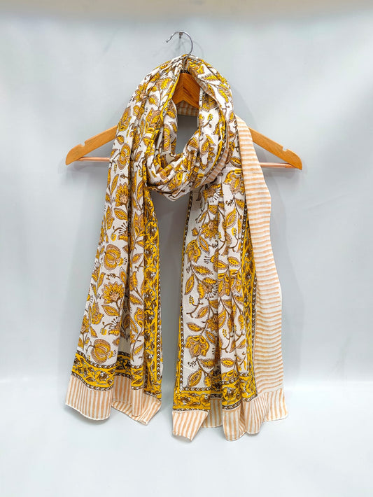 2 meter cotton Stole Dupatta Hand block printed