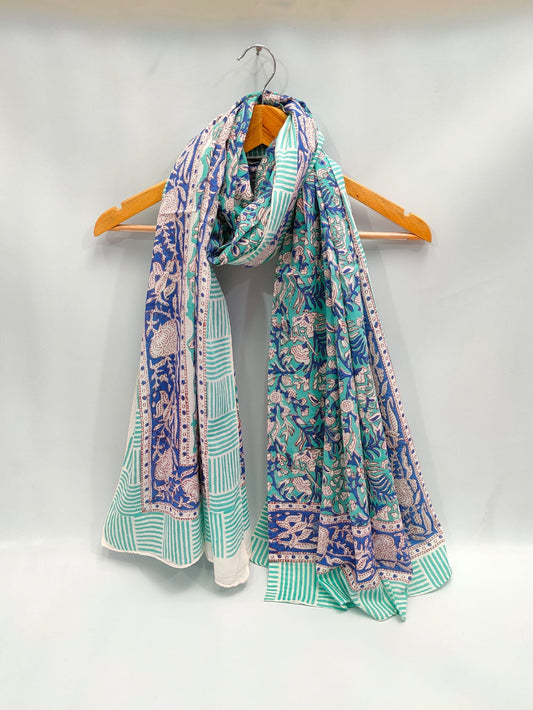 2 meter cotton Stole Dupatta Hand block printed