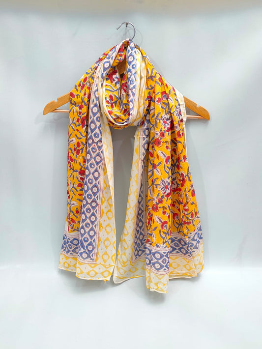 2 meter cotton Stole Dupatta Hand block printed