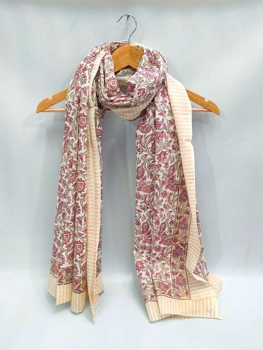 2 meter cotton Stole Dupatta Hand block printed