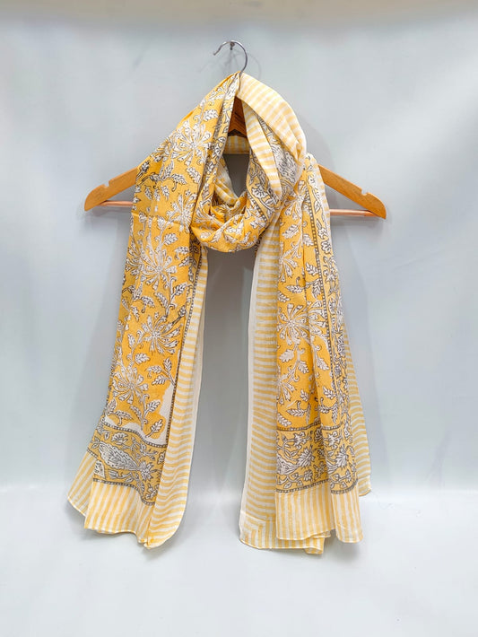 2 meter cotton Stole Dupatta Hand block printed