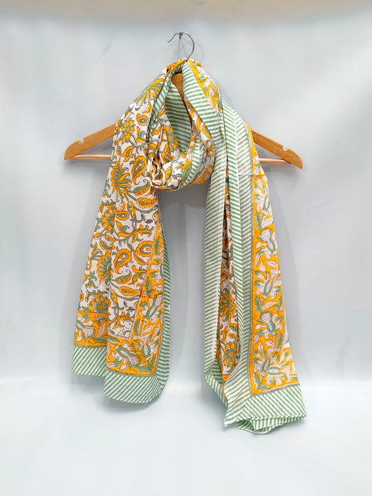 2 meter cotton Stole Dupatta Hand block printed