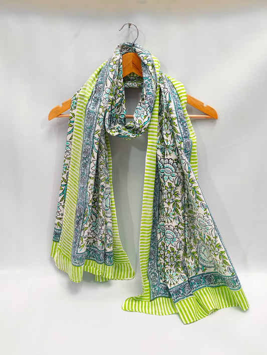 2 meter cotton Stole Dupatta Hand block printed