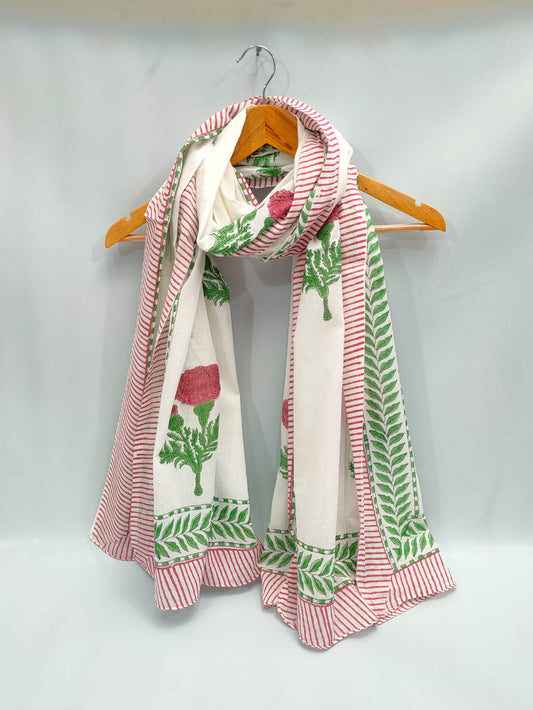 2 meter cotton Stole Dupatta Hand block printed