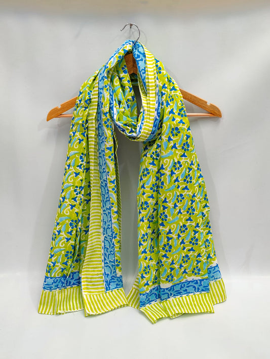 2 meter cotton Stole Dupatta Hand block printed