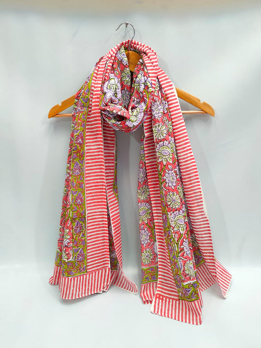 2 meter cotton Stole Dupatta Hand block printed