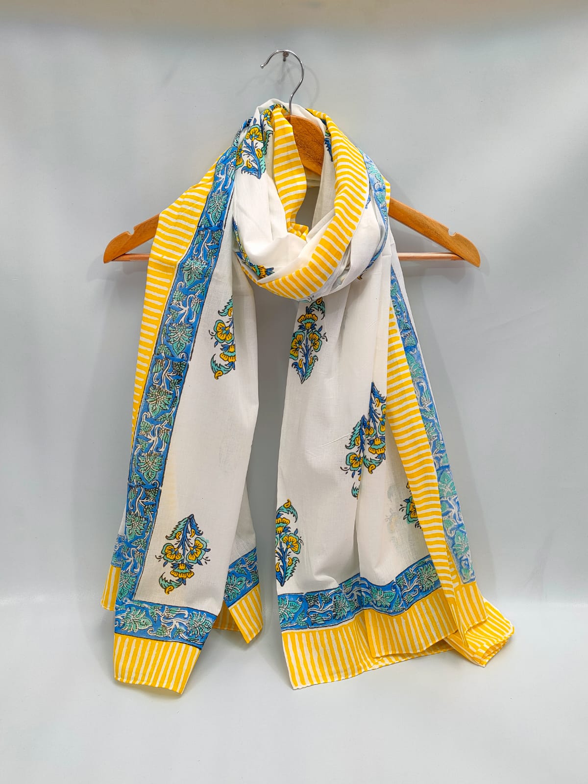 2 meter cotton Stole Dupatta Hand block printed