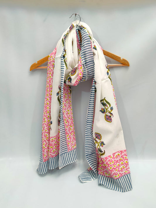 2 meter cotton Stole Dupatta Hand block printed
