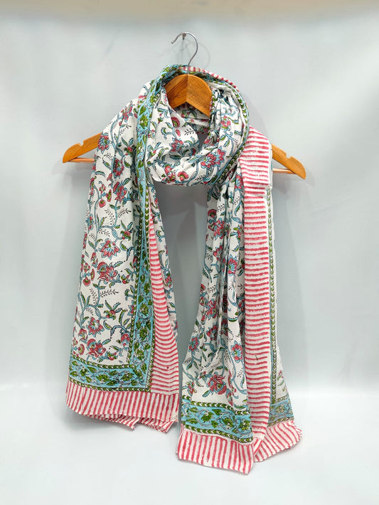 2 meter cotton Stole Dupatta Hand block printed