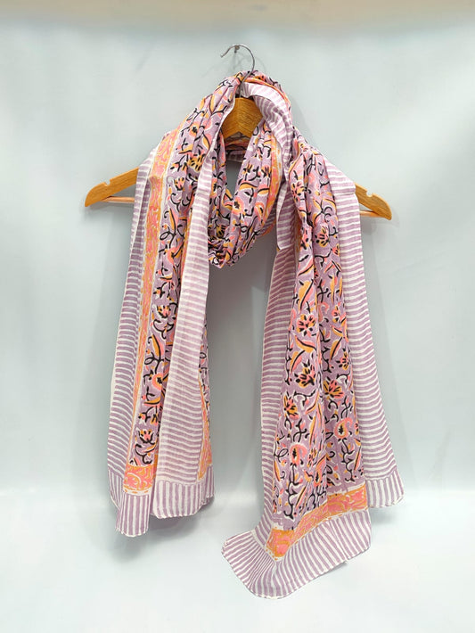 2 meter cotton Stole Dupatta Hand block printed