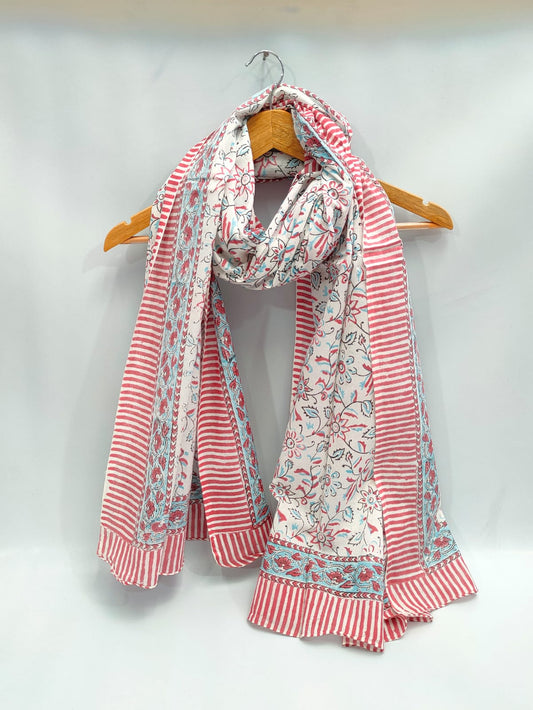 2 meter cotton Stole Dupatta Hand block printed