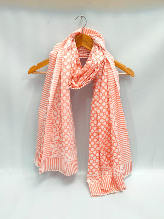 2 meter cotton Stole Dupatta Hand block printed