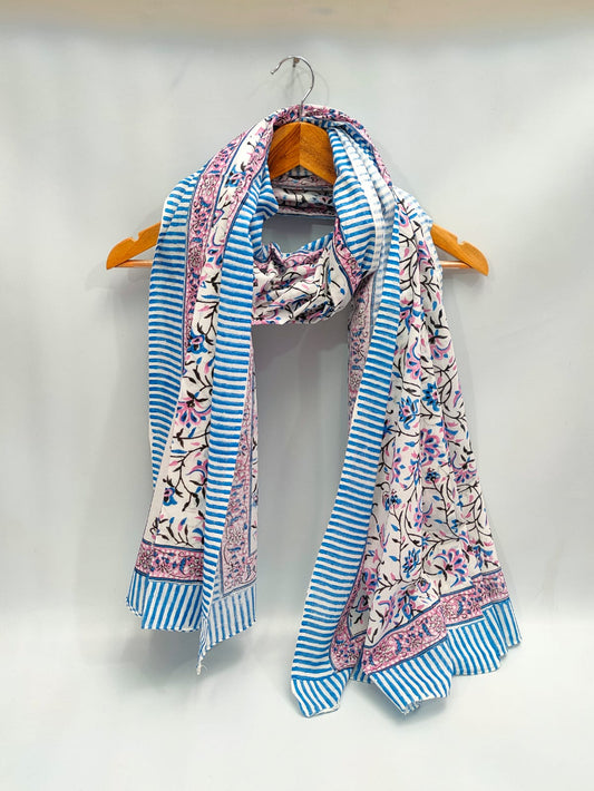 2 meter cotton Stole Dupatta Hand block printed