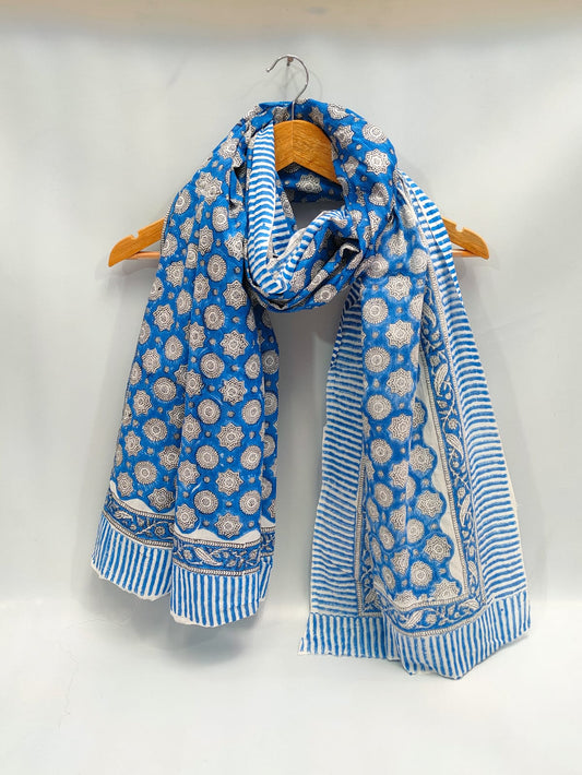 2 meter cotton Stole Dupatta Hand block printed
