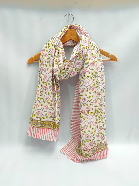 2 meter cotton Stole Dupatta Hand block printed