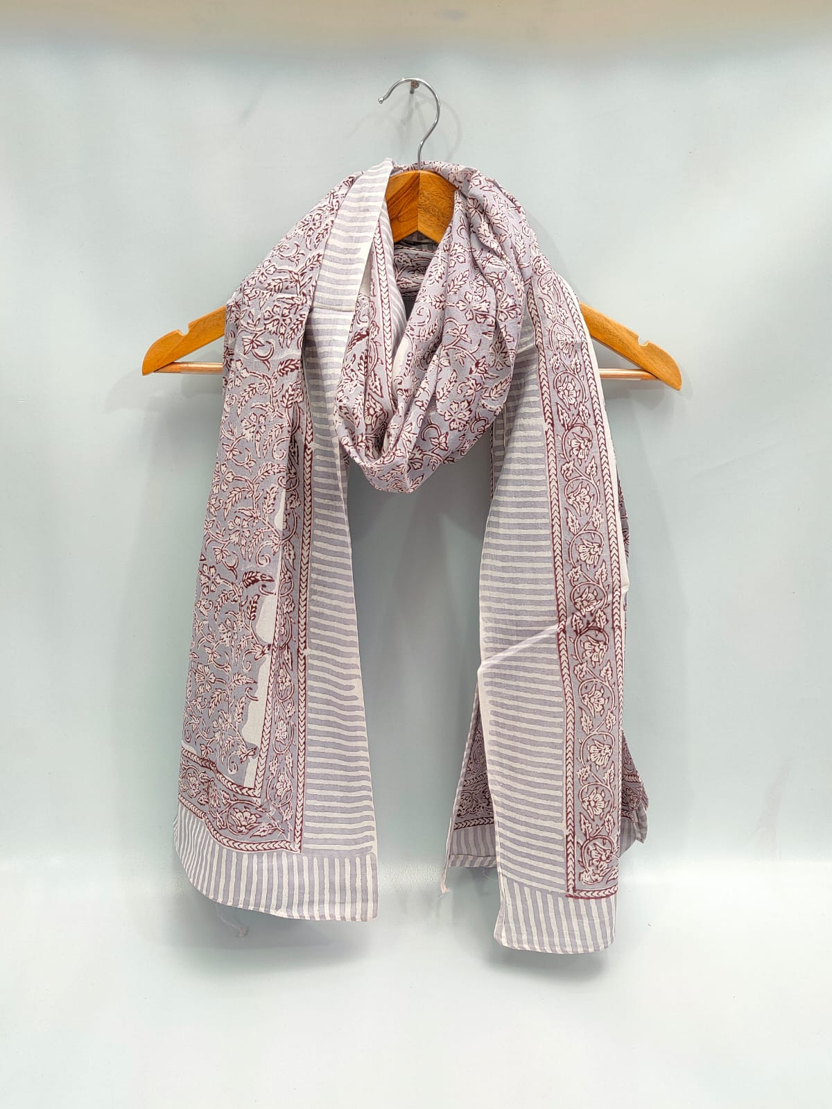 2 meter cotton Stole Dupatta Hand block printed