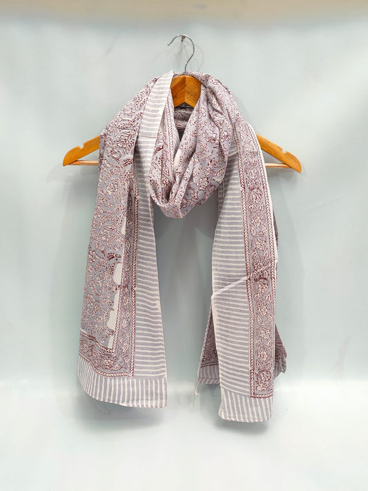 2 meter cotton Stole Dupatta Hand block printed