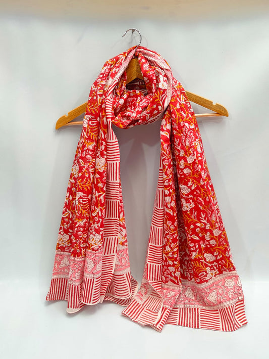 2 meter cotton Stole Dupatta Hand block printed