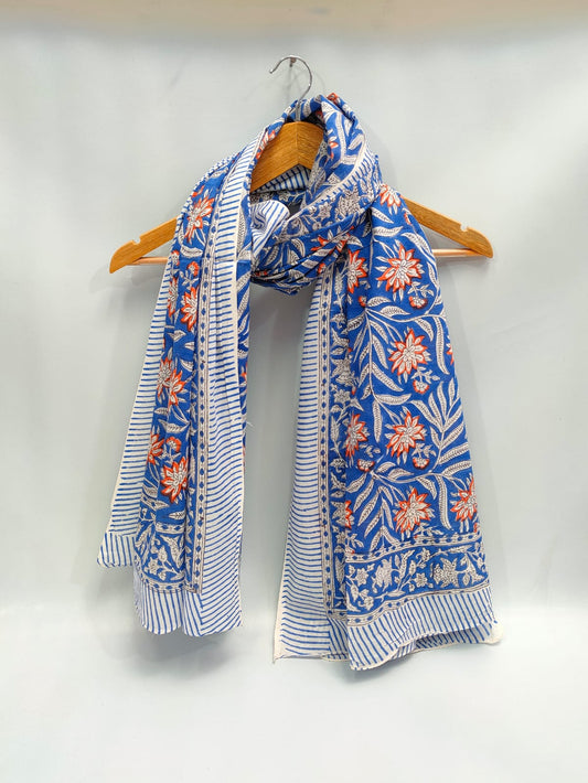 2 meter cotton Stole Dupatta Hand block printed