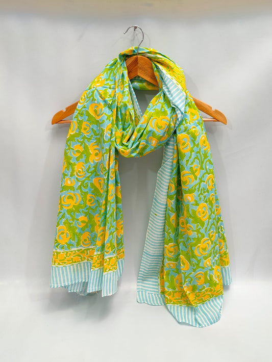 2 meter cotton Stole Dupatta Hand block printed