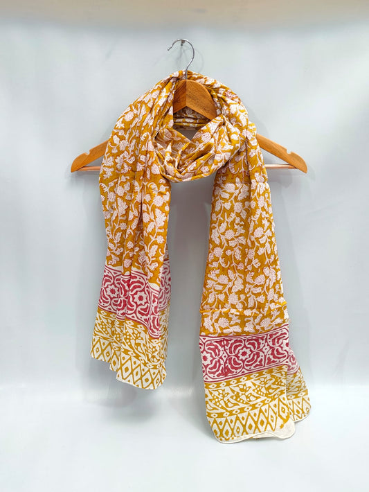 2 meter cotton Stole Dupatta Hand block printed