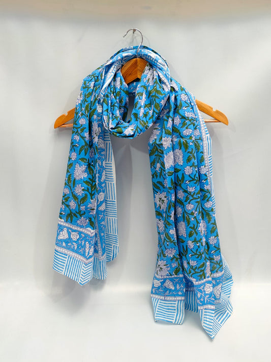 2 meter cotton Stole Dupatta Hand block printed