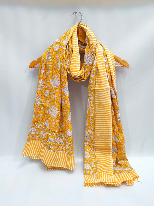 2 meter cotton Stole Dupatta Hand block printed