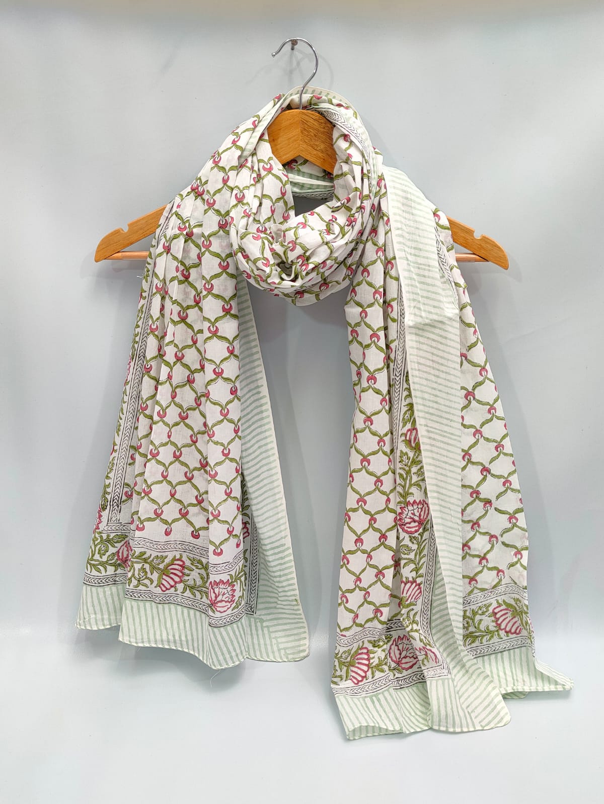 2 meter cotton Stole Dupatta Hand block printed