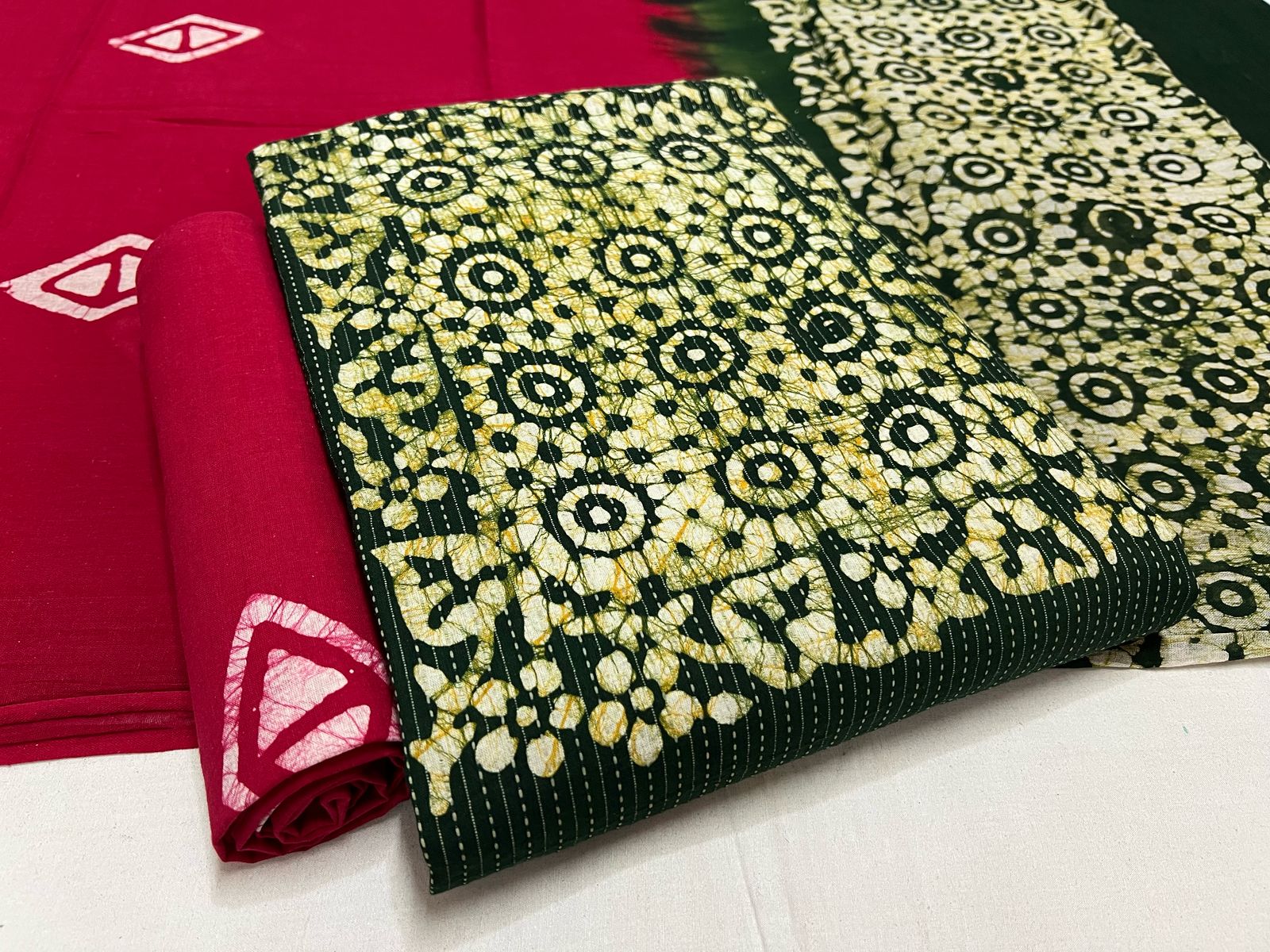 Batik Cotton Suit Set with Cotton Dupatta