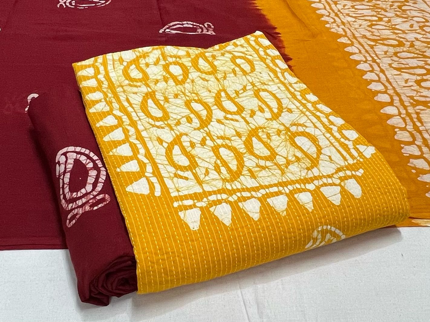 Batik Cotton Suit Set with Cotton Dupatta