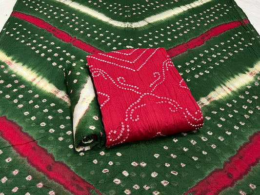 Best quality Bandhani Cotton Suit Set with Cotton Dupatta