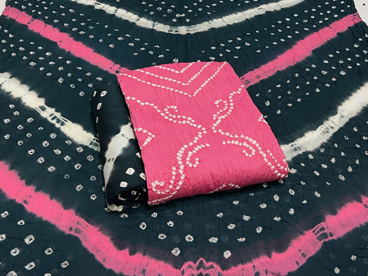Best quality Bandhani Cotton Suit Set with Cotton Dupatta