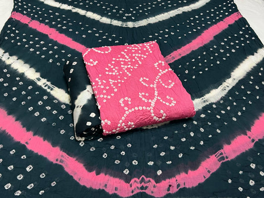 Best quality Bandhani Cotton Suit Set with Cotton Dupatta