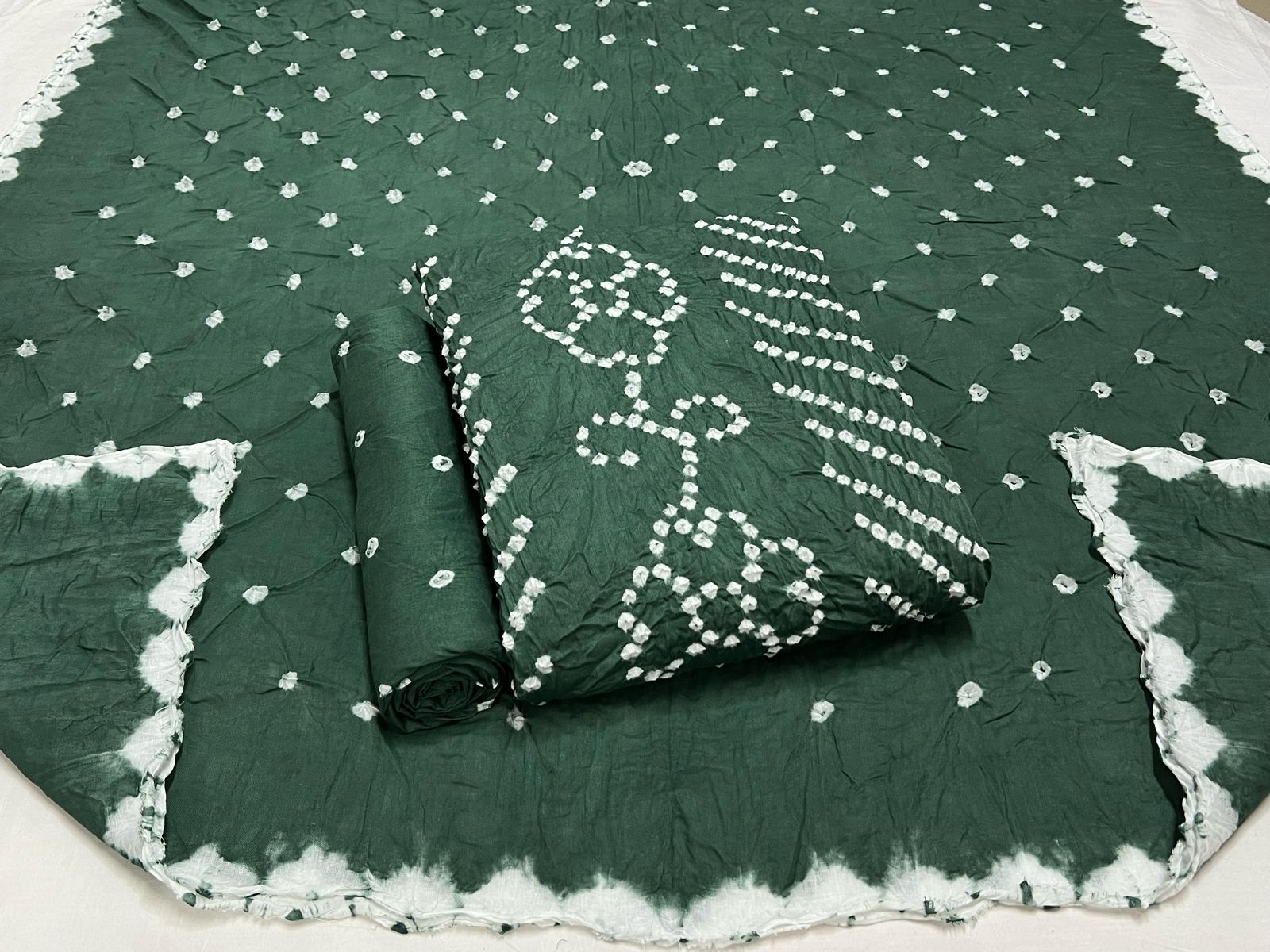 Best quality Bandhani Cotton Suit Set with Cotton Dupatta