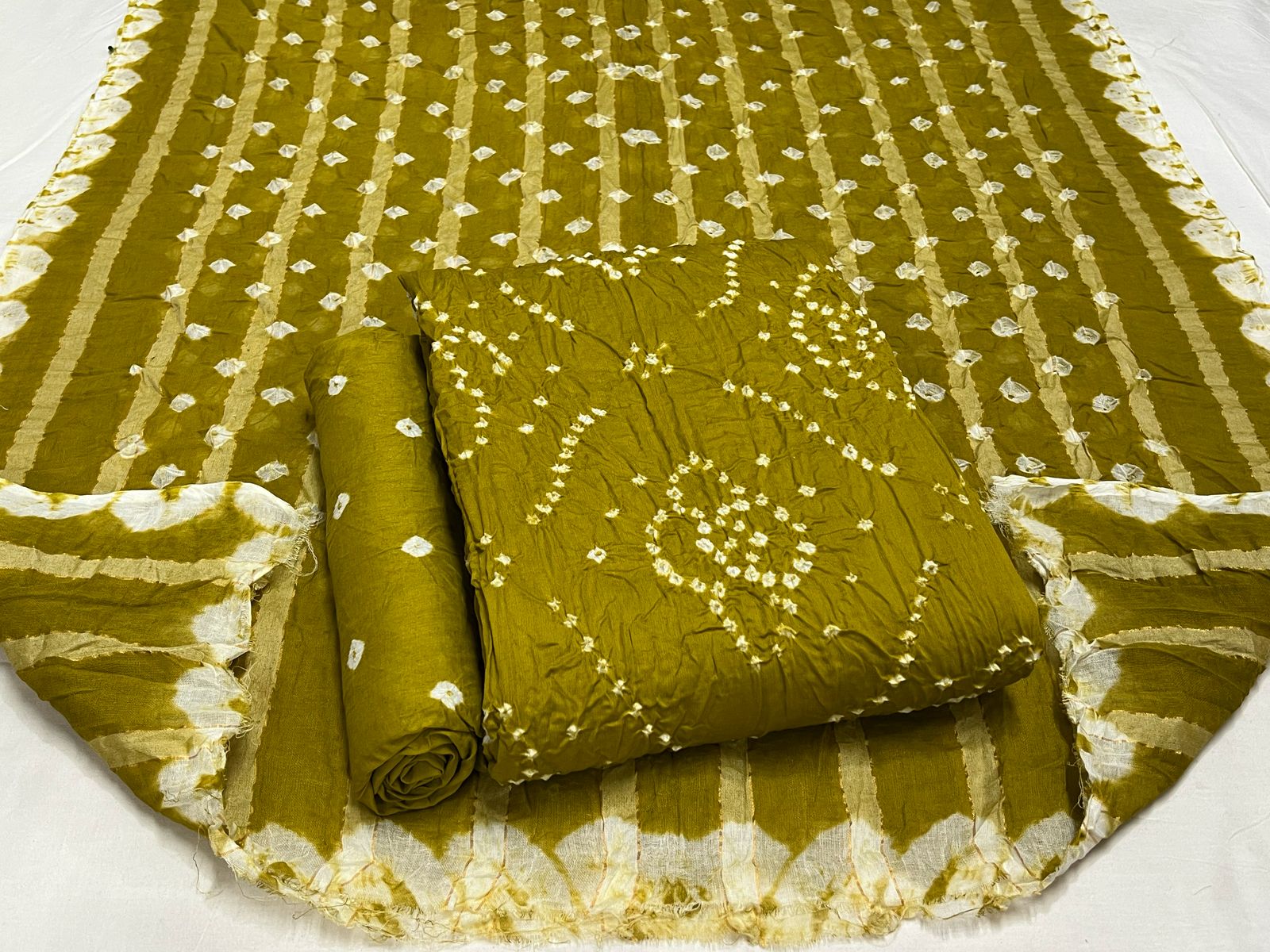 Best quality Bandhani Cotton Suit Set with Cotton Dupatta