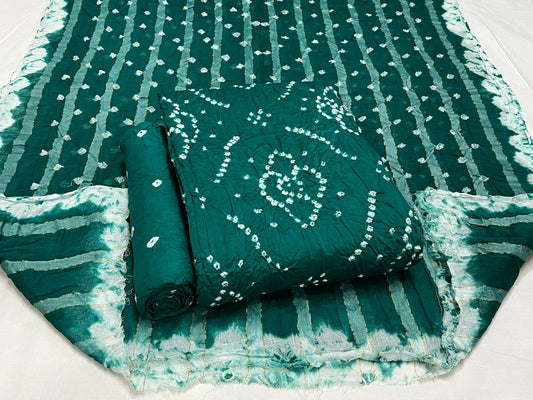 Best quality Bandhani Cotton Suit Set with Cotton Dupatta