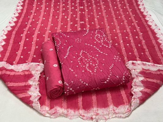 Best quality Bandhani Cotton Suit Set with Cotton Dupatta