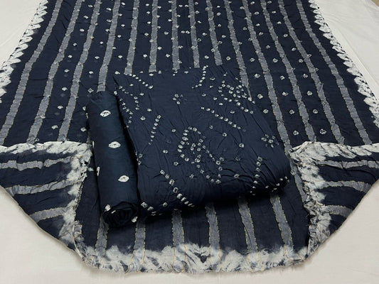 Best quality Bandhani Cotton Suit Set with Cotton Dupatta