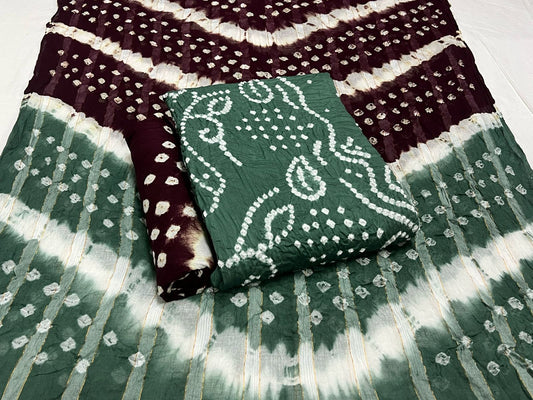Best quality Bandhani Cotton Suit Set with Cotton Dupatta